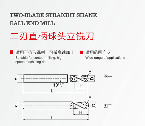 二刃直径球头立冼刀